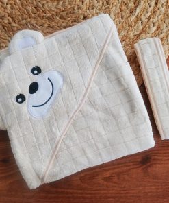 Micro Fiber Hooded Blanket / Hooded Bath Towel - 85x85cm - Beige - HBL