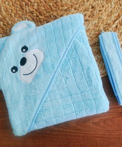Micro Fiber Hooded Blanket / Hooded Bath Towel - 85x85cm - Blue - HBL