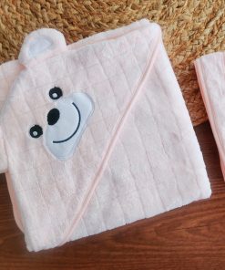 Micro Fiber Hooded Blanket / Hooded Bath Towel - 85x85cm - Pink - HBL