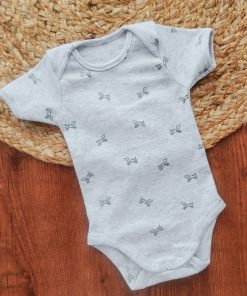 Romper/Onesie - Grey with Black Dog - AZBS