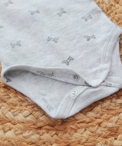 Romper/Onesie - Grey with Black Dog - AZBS - Image 2