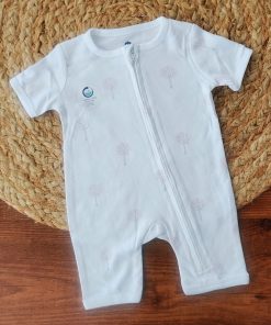 Half Sleeve Sleeping Suit - White with Pink Tree - SS1