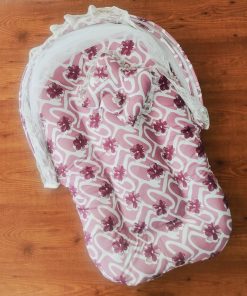 Foldable Cotton Bedding Set - 100x54cm - Mauve Pink  with Big Floral - BS1