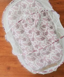 Foldable Cotton Bedding Set - 100x54cm - Mauve Pink  with Big Floral - BS1 - Image 2
