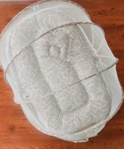 Foldable Cotton Bedding Set - 100x54cm - Dark Beige with White Print - BS1 - Image 3