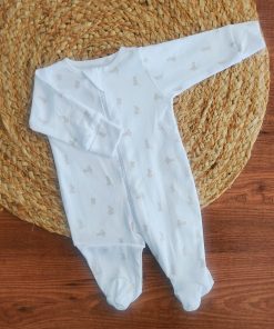 Sleeping Suit - White with Brown Rabbit - SS1