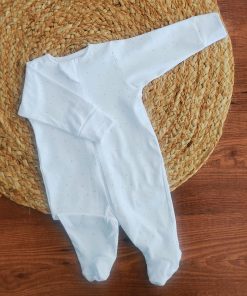 Sleeping Suit - White with Brown Small Star - SS1