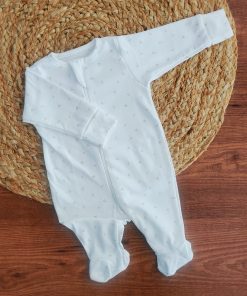 Sleeping Suit - Off White with Pink Small Floral - SS1