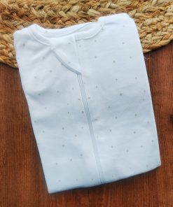 Sleeping Suit - White with Brown Small Star - SS1 - Image 2