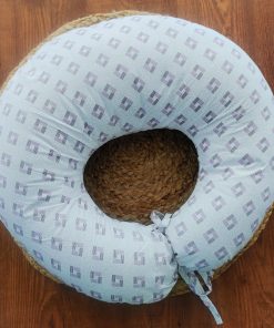 Mother Feeding Pillow  - White with Purple Pattern - MFPL