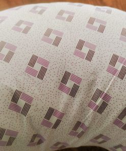 Mother Feeding Pillow - White with Purple Pattern - MFPL - Image 2