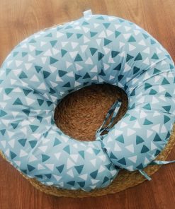 Mother Feeding Pillow  - Grey-Green Triangle Print - MFPL