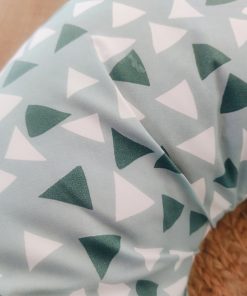 Mother Feeding Pillow - Grey-Green Triangle Print - MFPL - Image 2