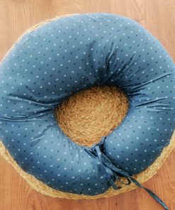 Mother Feeding Pillow  -Dark Blue with White and Black Print - MFPL