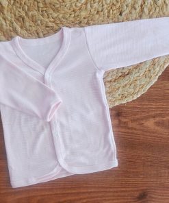 Full Sleeve Jhabla Front Button - Pink Stripe - FSJ1