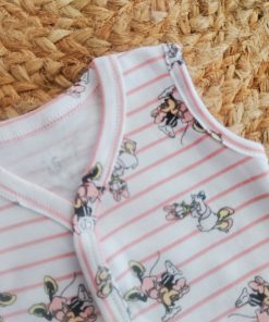 Alternative view of Sleeveless Jhabla Front Button - Pink Strip with Mickey Mouse - FSJ1