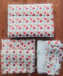 Cotton Cradle with Net, Bed, Pillow and Hanger – Pack of 5 - Red and Grey Balloon - BC1