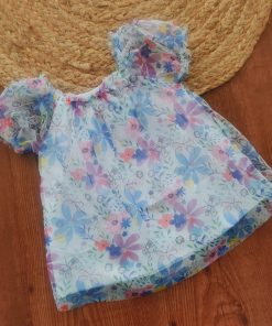 Girls Casual Frock - Blue Floral - FRK