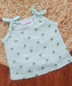 Daily Fear Girls Top - Light Green with Cup Cake - GTP1