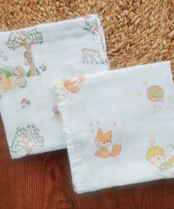 Muslin Cotton Swaddle 110x110cm - Pack of 2 - Boy on Boat + Forest Animal - SW1