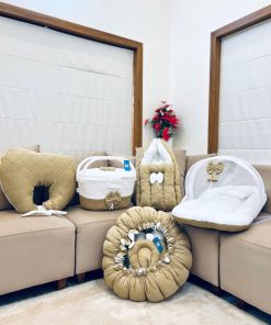 Baby Premium Essential Accessory 5 Piece Set - Beige and White - BS1