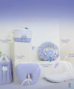 Premium Bedding Accessory 5 Piece Set - Lavender and White - BS1