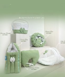 Baby Premium Essential Accessory 5 Piece Set - Green and White - BS1