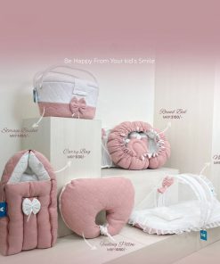Baby Premium Essential Accessory 5 Piece Set - Pink and White - BS1
