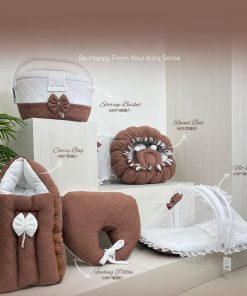 Baby Premium Essential Accessory 5 Piece Set - Coffee Brown and White - BS1