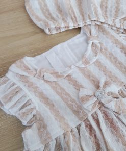 Alternative view of Top and Shorts - GTHS - White with Peach Strip