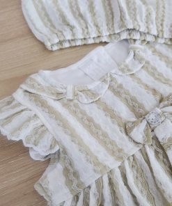 Alternative view of Top and Shorts - GTHS - White with Golden Strip