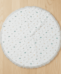 Cotton Baby Play Round Mat - Color Vehicle with Green - PM1 - Image 3