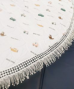 Cotton Baby Play Round Mat - Color Vehicle with Light Blue - PM1