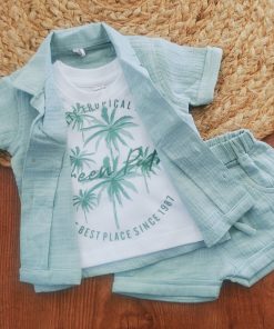 Alternative view of Shirt and Shorts Set - Green - SH1