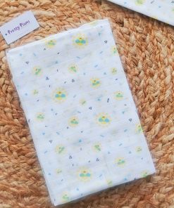 Muslin Cotton Swaddle - SW1 - 100*100cms - Yellow Emoji With Sun Glass