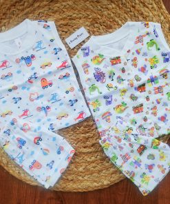 Sleeveless Jhabla and Shorts - Buy1 Get 1 - Animals and Vehicles - B1G1