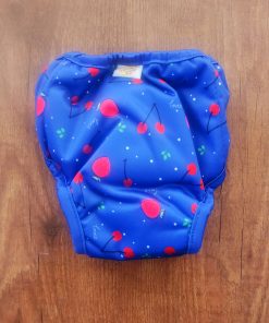Alternative view of Reusable Fabric Diaper/Cloth Diaper - Dark Blue with Cherry and Strawberry - PPCDP