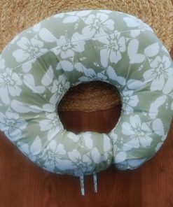 Mother Feeding Pillow  - Green with Big White Floral - MFPL