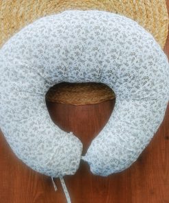 Mother Feeding Pillow  - White With Brown Floral - MFPL