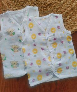 Organic Muslin Cotton Jhabla - Pack of 2 - Koala with Air Balloon - JH1