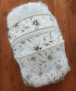 Foldable Cotton Mosquito Net Bedding Set - 95x55cm - Brown and Black Big Floral - BS1 - Image 2