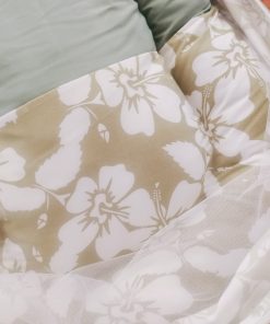 Foldable Cotton Mosquito Net Bedding Set - 95x55cm - Basil Green with White Floral - BS1 - Image 3