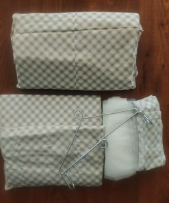 Cotton Cradle with Net, Bed, Pillow and Hanger – Pack of 5 - Check Print - BC1