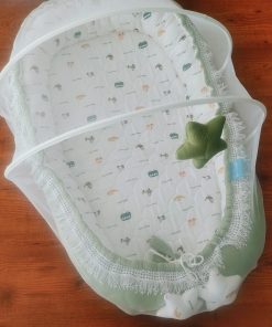 Baby Cotton Adjustable Bed Set - Green - BS1 - Image 3