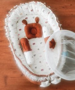 Baby Cotton Adjustable Bed Set - Brik Brown - BS1