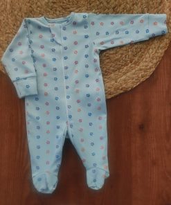 Sleeping Suit - Sky Blue with Multicolor Flower - SS1