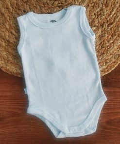 Sleeveless Romper/Onesie - Light Blue  Strip - SLBS