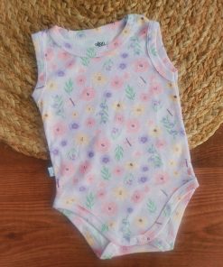 Sleeveless Romper/Onesie - Purple Floral - SLBS