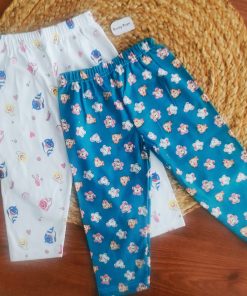 Daily Wear Pant - Buy 1 Get 1 - Dark Green Kitty head + White with Whale - B1G1