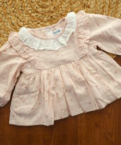 Cotton Frock  -Lite Pink with Cherry - DFK
